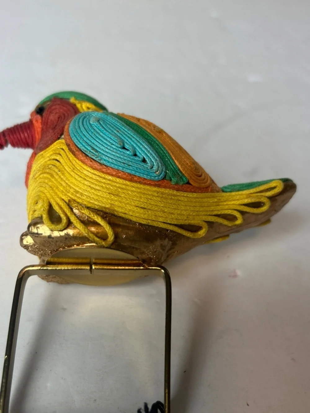 7 Pc Pier 1 Quilled Paper Sparrow Bird Napkin Holders Handmade colorful Kitschy